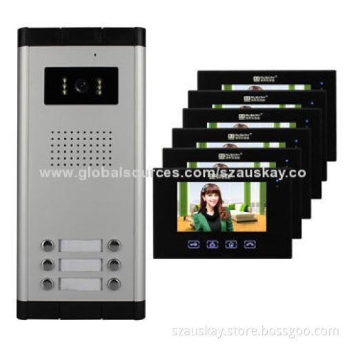 Video Intercom System with IR Night Vision, Outdoor Camera and 7-inch TFT Indoor Monitor